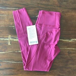 Lululemon Fast & Free HR Tight Nulux 25" Pomegranate
